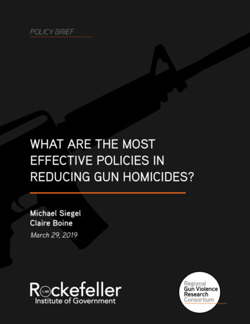 What Are The Most Effective Policies In Reducing Gun Homicides?