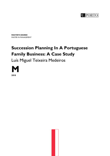 Succession Planning In A Portuguese Family Business: A Case Study - UP
