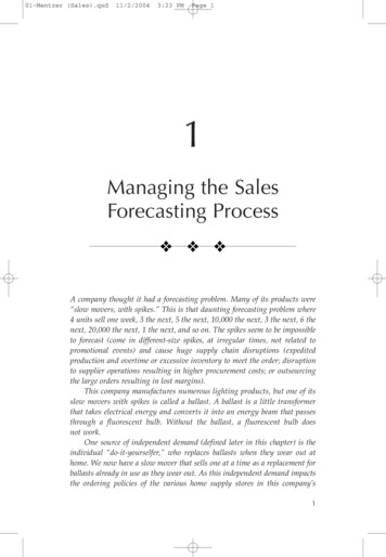 Managing The Sales Forecasting Process - SAGE Publications Inc