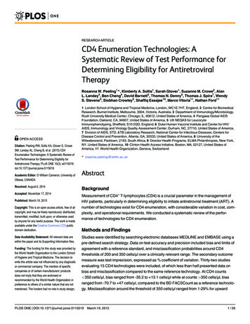 RESEARCHARTICLE CD4EnumerationTechnologies:A .