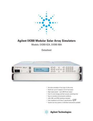 Agilent E4360 Modular Solar Array Simulators