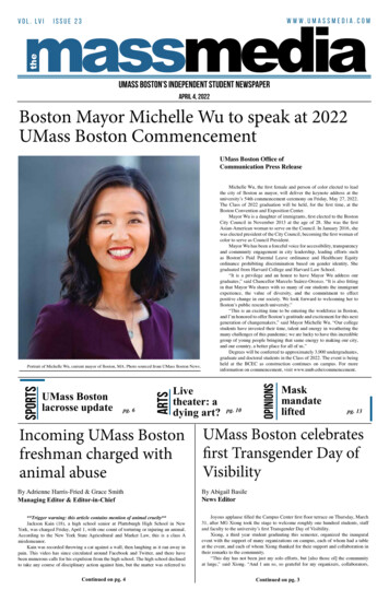 April 4, 2022 Boston Mayor Michelle Wu To Speak At 2022 UMass Boston .