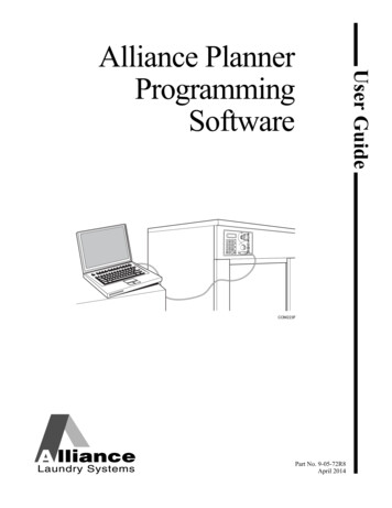 Alliance Planner Programming Software - Alliance Laundry System