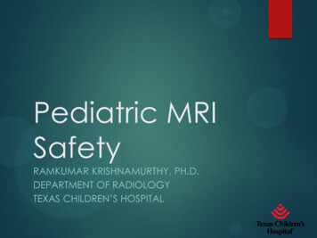 Pediatric MRI Safety - AAPM