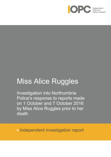 Miss Alice Ruggles - Police Conduct