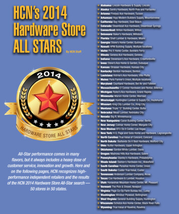 HCN's 2014 N Alabama: Alaska: Arizona: N Hardware Store N All StArS