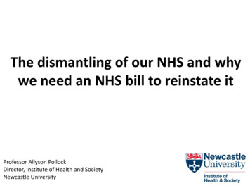The Dismantling Of Our NHS And Why We Need An NHS Bill To Reinstate It