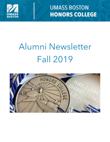 Alumni Newsletter Fall 2019 - University Of Massachusetts Boston