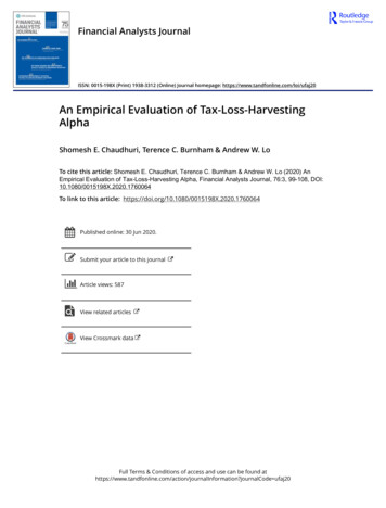 An Empirical Evaluation Of Tax Loss Harvesting Alpha