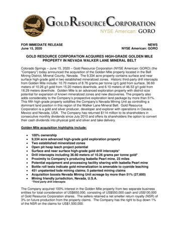 GOLD RESOURCE CORPORATION ACQUIRES HIGH-GRADE GOLDEN MILE . - Kitco