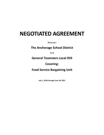 ASD Food Service 2018-2021 Negotiated Agreement