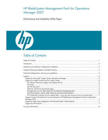 HP BladeSystem Management Pack For Operations Manager 2007 Performance .