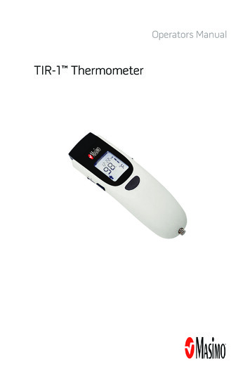 Operator's Manual, TIR-1 Thermometer, English, GLOBAL - QuadMed