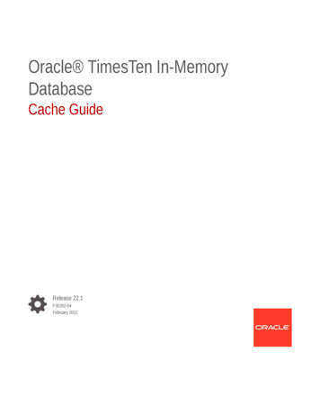 Database Oracle TimesTen In-Memory Cache Guide