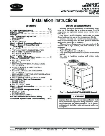 Installation Instructions - Schaub Chiller Service