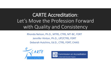 CARTE Accreditation: Let's Move The Profession Forward With . - CAAHEP