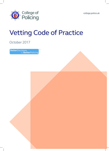 Vetting Code Of Practice - GOV.UK