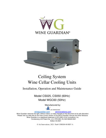 Ceiling System Wine Cellar Cooling Units