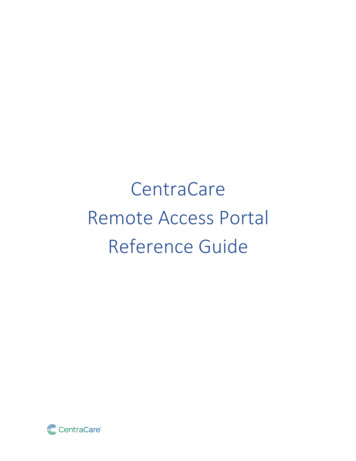 CentraCare Remote Access Portal Reference Guide