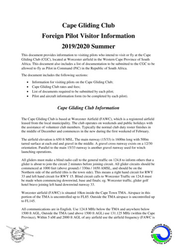 Cape Gliding Club Foreign Pilot Visitor Information 2019/2020 Summer