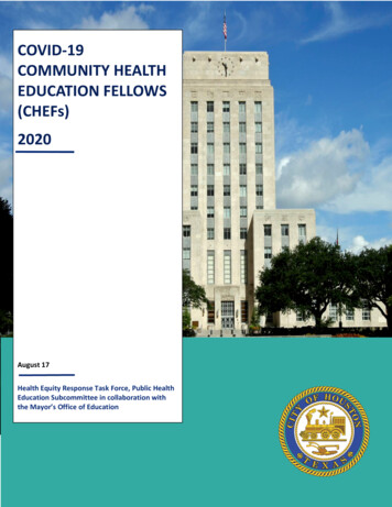 COVID-19 COMMUNITY HEALTH EDUCATION FELLOWS (CHEFs) 2020 - Houston