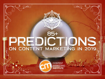 85 PREDICTIONS - CMI: Content Marketing Strategy, Research,