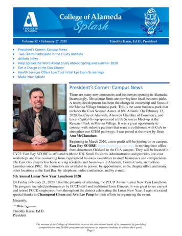 President's Corner: Campus News - College Of Alameda