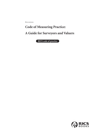 5TH EDITION Code Of Measuring Practice: A Guide For Surveyors . - RICS