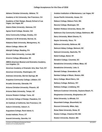 College Acceptances For The Class Of 2018 - Ccsd 