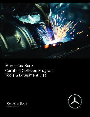 Mercedes-Benz Certified Collision Program Tools & Equipment List