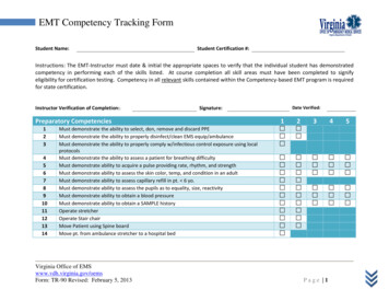 EMT Competency Tracking Form - Virginia Department Of Health