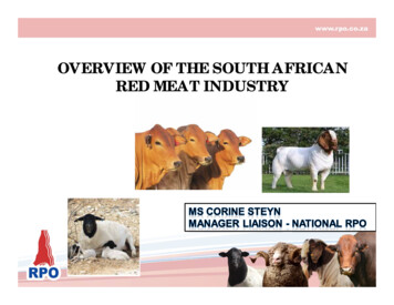 Overview Of The South African Red Meat Industry - Rpo