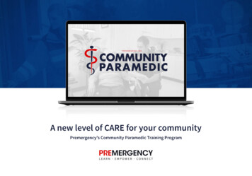 A New Level Of CARE For Your Community - Community Paramedic