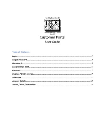 Customer Portal User Guide - Trench Shoring