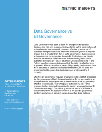 Final Copy - Data Governance Vs BI Governance Whitepaper