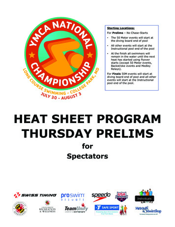 Heat Sheet Program Thursday Prelims