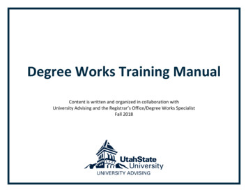 Degree Works Training Manual - Utah State University