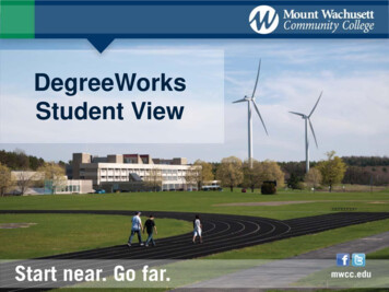 DegreeWorks Student View - Mount Wachusett Community College