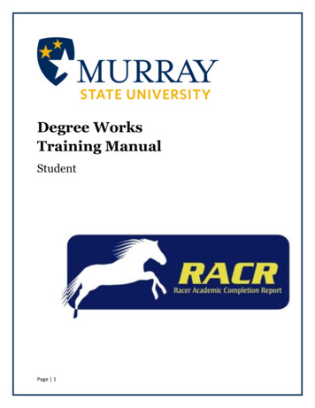 Degree Works Training Manual - Murray State University