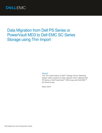 Data Migration From Dell PS Series Or PowerVault MD3 To Dell EMC SC .