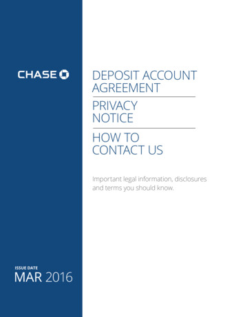 Chase Deposit Account Agreement (PDF) - Citizen