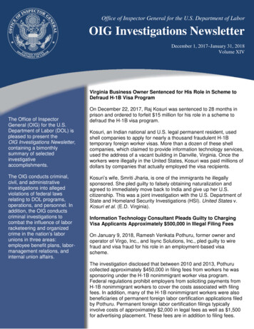 OIG Investigations Newsletter - Office Of Inspector General