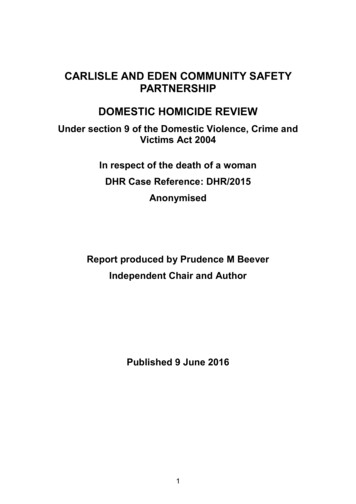 Domestic Homicide Review Report - Eden.gov.uk