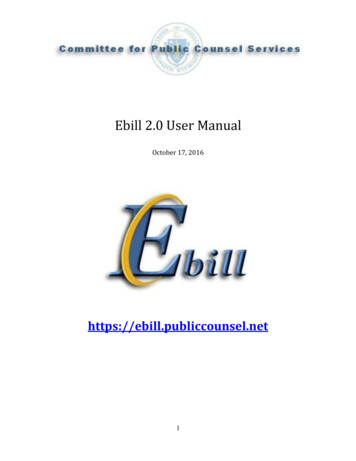 Ebill 2.0 User Manual - Public Counsel