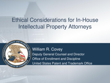 Ethical Considerations For In-House Intellectual Property Attorneys