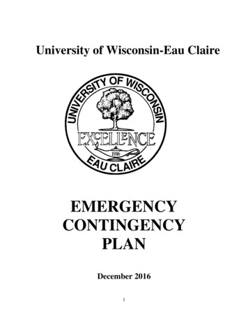 EMERGENCY CONTINGENCY PLAN - UW-Eau Claire