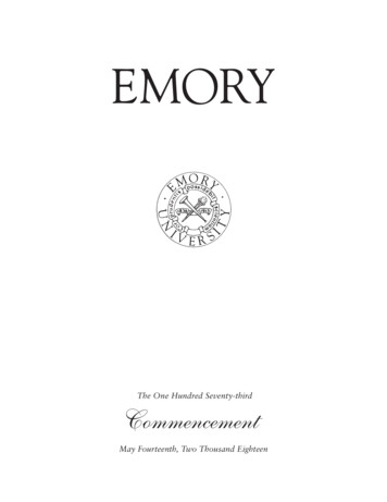 The One Hundred Seventy-third Commencement - Emory University