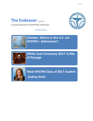 The Endeavor Vol. 14 - New York College Of Podiatric Medicine