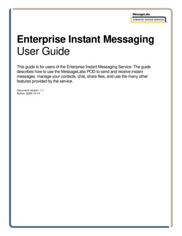 Enterprise Instant Messaging User Guide - Broadcom Inc.