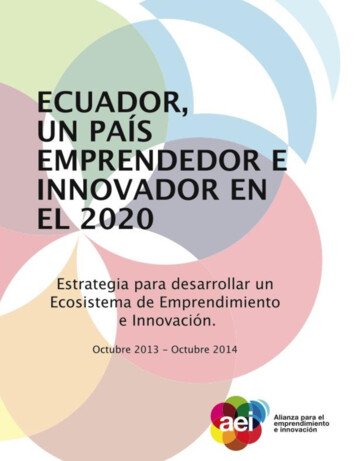 Ecuador, Un Pais Emprendedor E Innovador En El 2020 . - UNCTAD